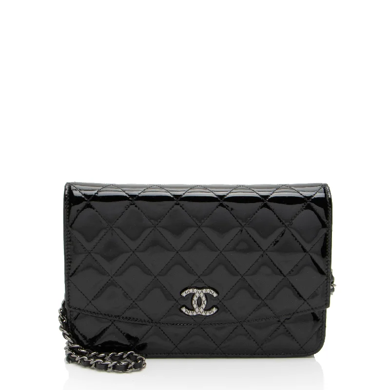 Chanel Patent Leather Classic Wallet on Chain (SHF-jbforv)