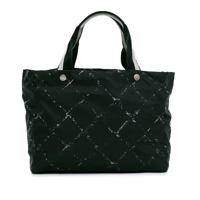 Chanel Printed Nylon Travel Line Tote (SHG-2FLMsd)