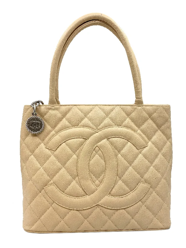 Chanel Quilted Caviar Medallion Tote Bag