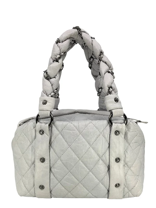 Chanel Quilted Distressed Lambskin Lady Braid Bowler Bag