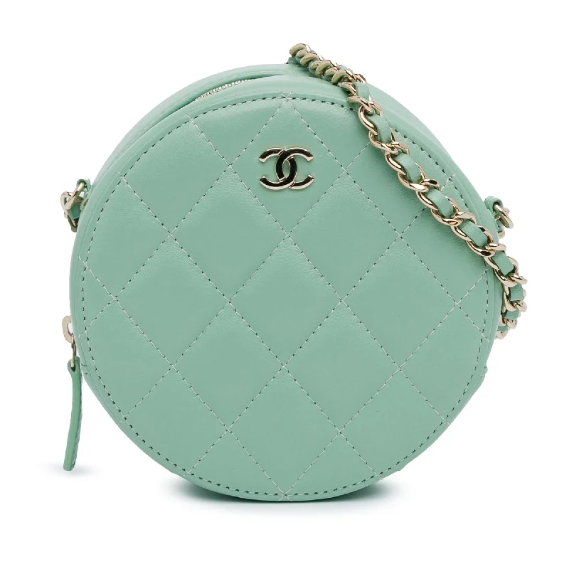 Chanel Quilted Lambskin Round Crossbody (SHG-uKvNTn)