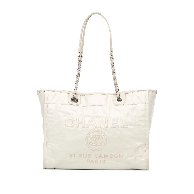 Chanel Small Glazed Calfskin Deauville Tote (SHG-QE8xIp)