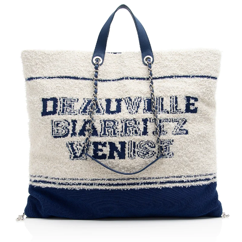 Chanel Terry Cloth Deauville BIarritz Tote (SHF-Ehg7Ex)