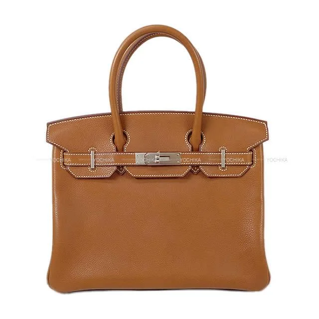 HERMES Handbag Birkin30 Fauve Barenia Faubourg Silver HW Stamp W[BRAND NEW][Authentic]