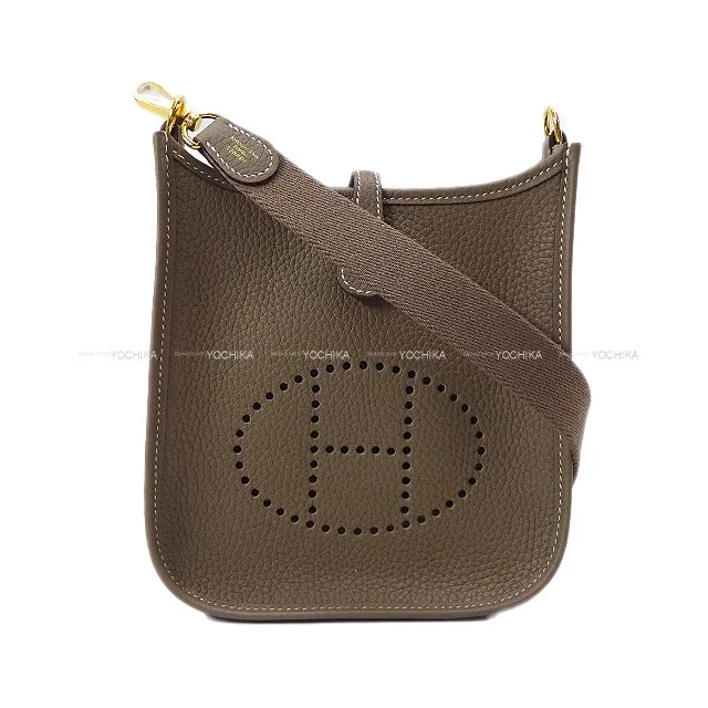 HERMES Shoulder bag Etoupe Taurillon Clemence Gold HW Stamp W[BRAND NEW][Authentic]