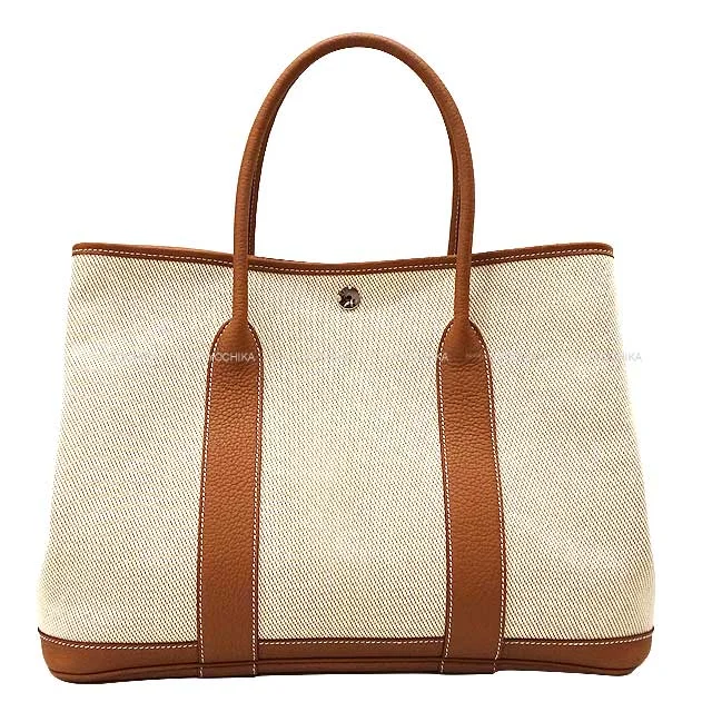 HERMES tote bag Garden Party 36 PM Naturel/Gold Toile Twill H/Veau Negonda Silver HW Stamp B[BRAND NEW][Authentic]