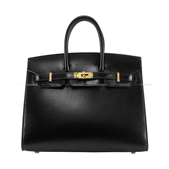 HERMES Handbag Birkin25 Sellier Noir (Black) Box Calf Gold HW Stamp W[BRAND NEW][Authentic]