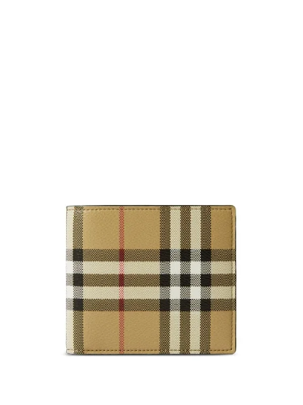 BURBERRY Beige Checkered Wallet for Men - SS24 Collection