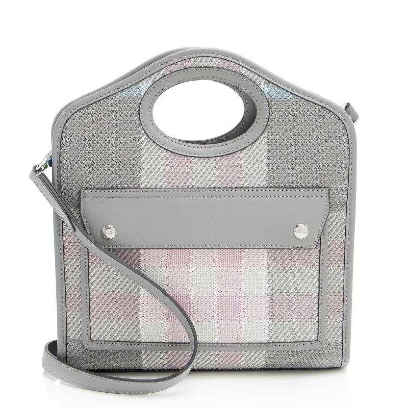 Burberry Calfskin Check Mini Pocket Tote (SHF-30DZCX)