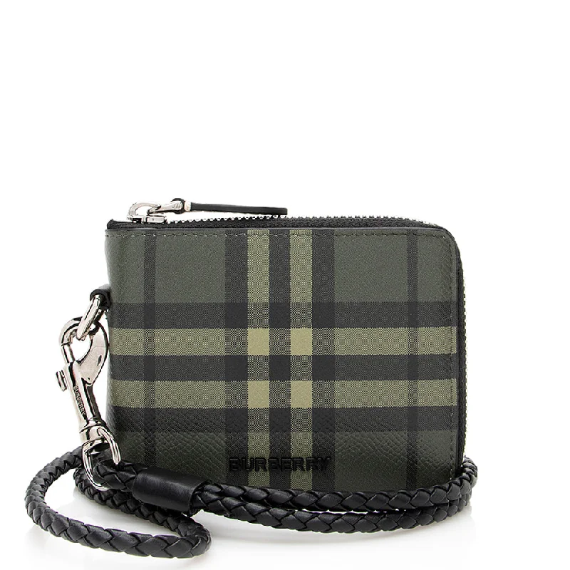 Burberry Check Daniels Zip Compact Wallet (SHF-19794)