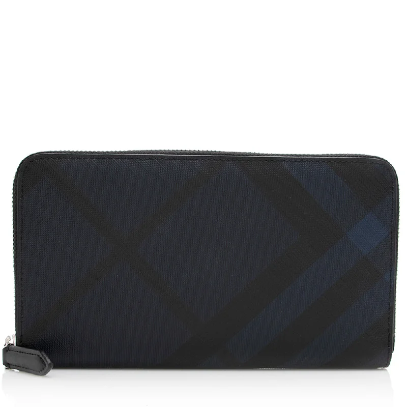 Burberry Check Zip Around Large Wallet (SHF-20167)