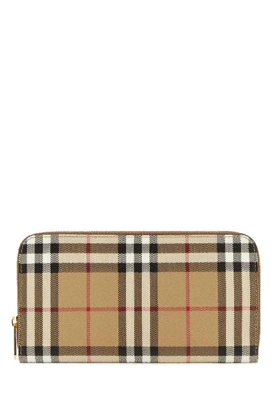 BURBERRY Classic Checked Canvas Wallet (20 cm x 11 cm x 2 cm)