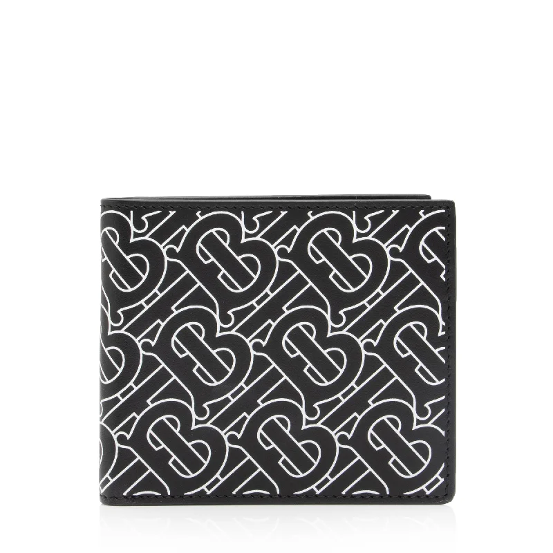 Burberry E-Canvas TB Monogram Bi-Fold Wallet (SHF-EKw5mW)