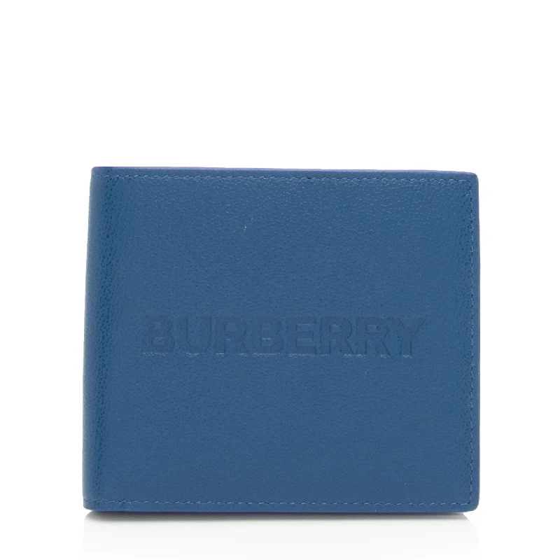 Burberry Grainy Calfskin Embossed Logo Bi-Fold Wallet (SHF-qaekqv)