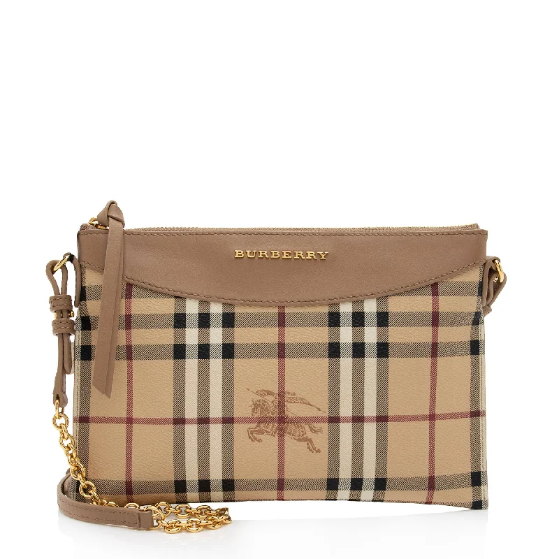 Burberry Haymarket Check Peyton Crossbody Bag (SHF-Do85Bg)