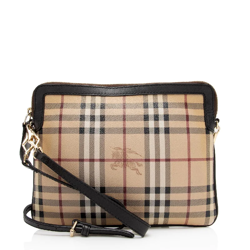 Burberry Haymarket Check Small Crossbody Bag (SHF-pnMphr)