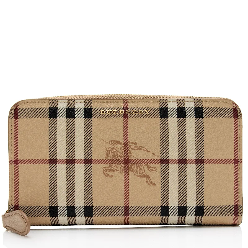 Burberry Haymarket Check Zip Around Wallet (SHF-T4rgfq)