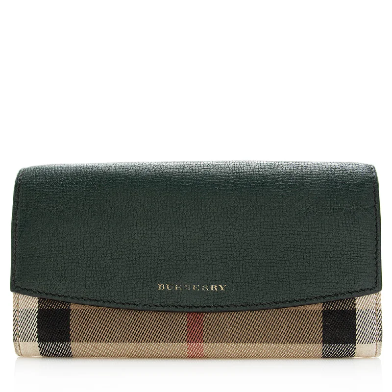 Burberry House Check Continental Wallet (SHF-20463)