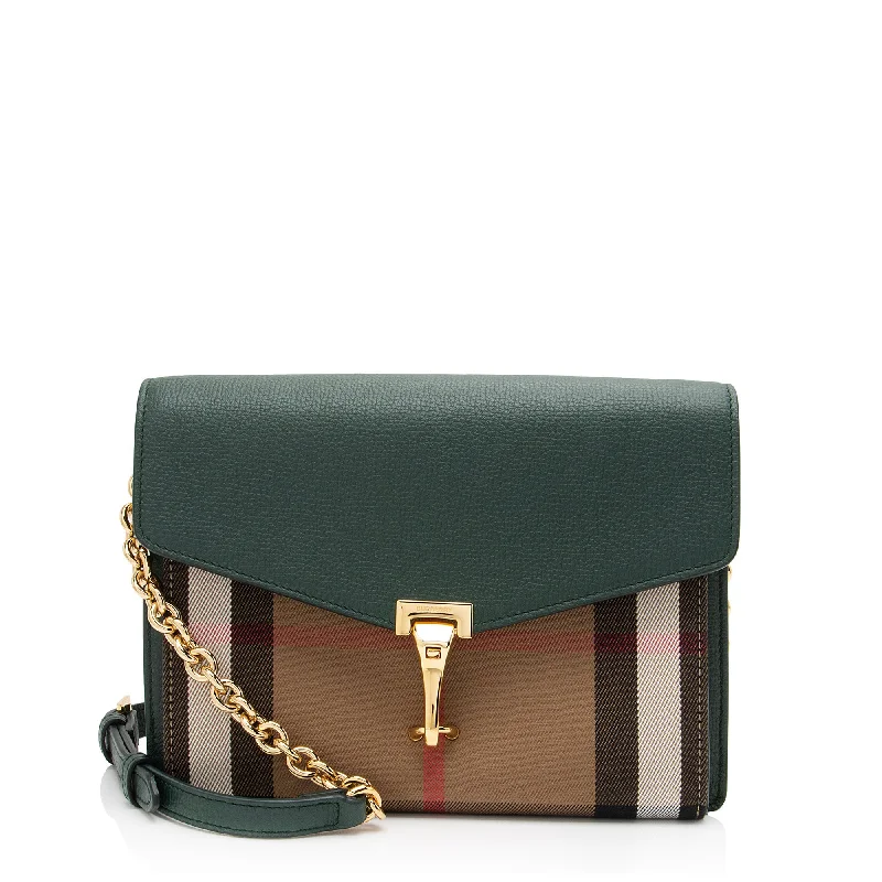 Burberry House Check Macken Chain Small Crossbody (SHF-WiRnsG)