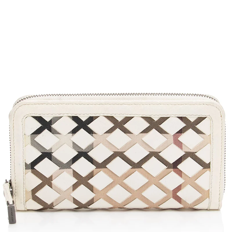 Burberry House Check Woven Zip Around Wallet (SHF-CERZ19)