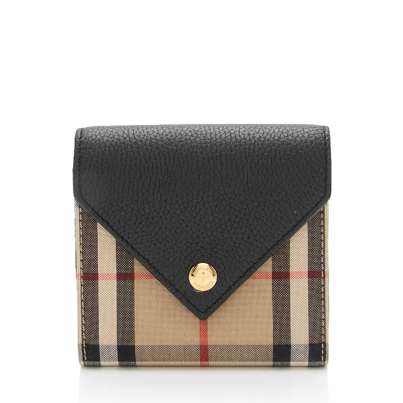 Burberry Leather Vintage Check Lila Wallet (SHF-xYDrVA)