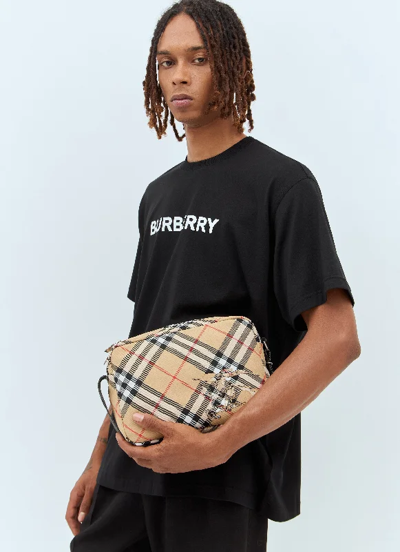 Burberry Men Check Crossbody Bag