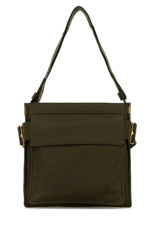 BURBERRY Mini Army Green Canvas Trench Crossbody Handbag