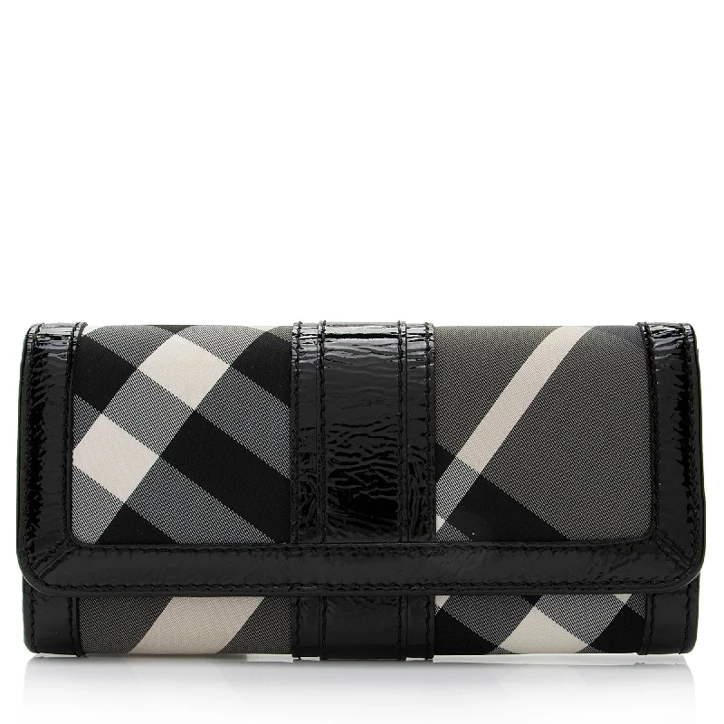 Burberry Nylon Beat Check Penrose Continental Wallet (SHF-DWBaJE)