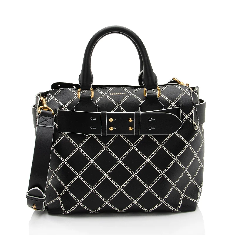 Burberry Perforated Leather Marais Belted Small Tote (SHF-FSQnP3)