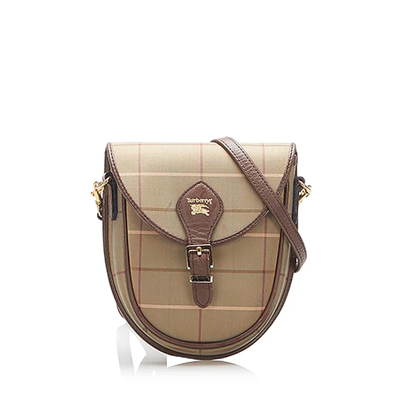 Burberry Plaid Canvas Crossbody Bag (SHG-22369)