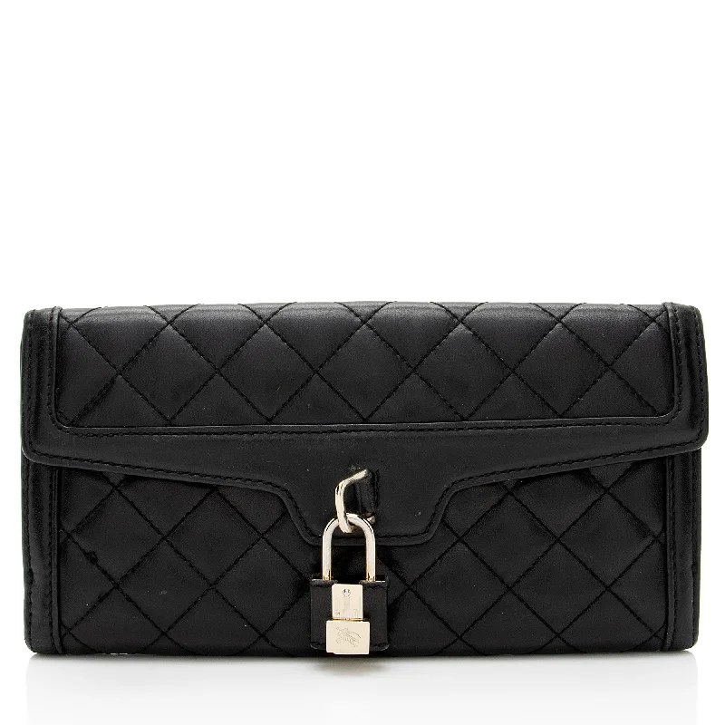 Burberry Quilted Leather Lock Wallet (SHF-07WRIm)