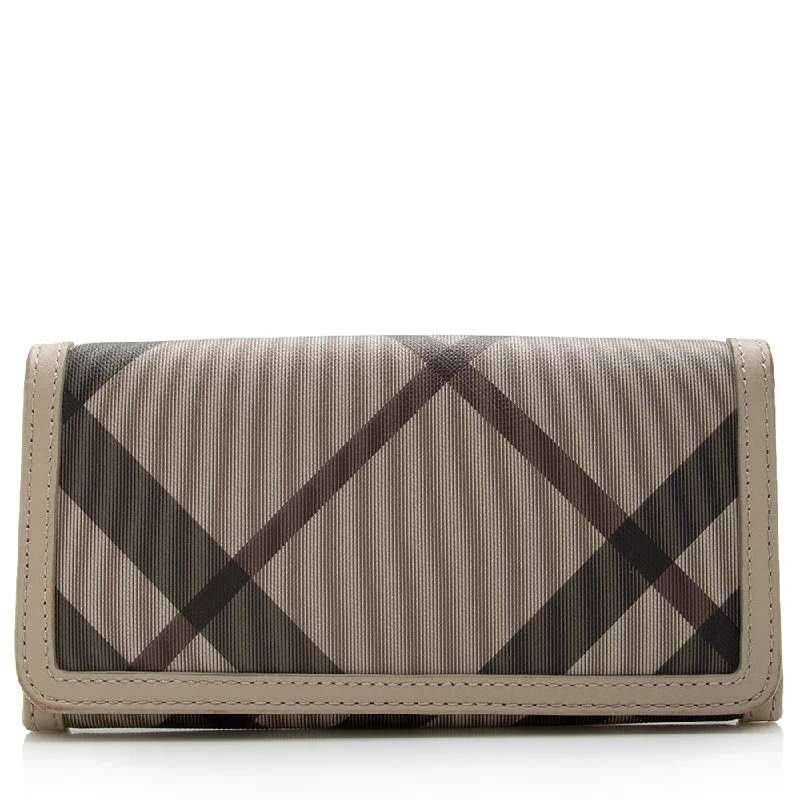 Burberry Smoked Check Continental Wallet (SHF-17591)