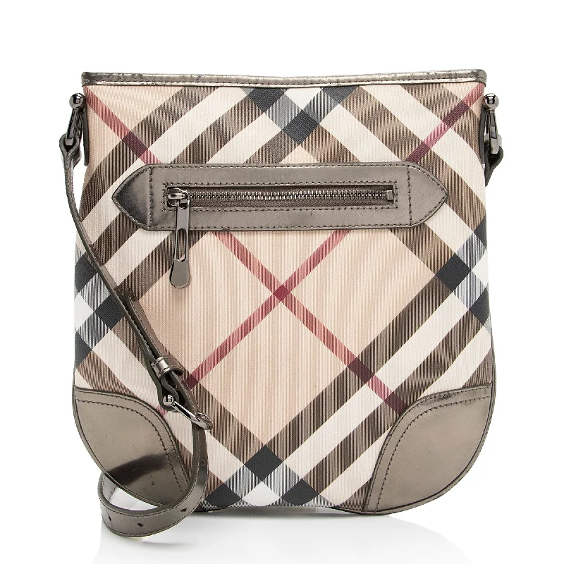 Burberry Super Nova Check Metallic Leather Crossbody Bag (SHF-lQZJ0s)