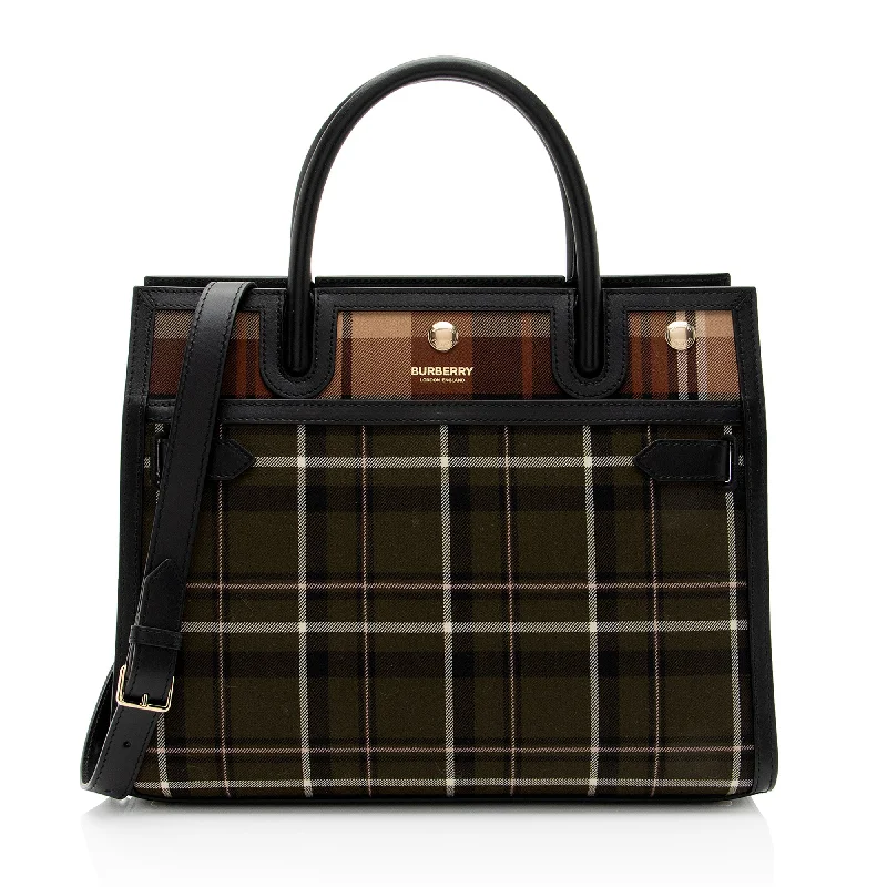 Burberry Tartan Check Title Small Tote (SHF-rYKq2Z)