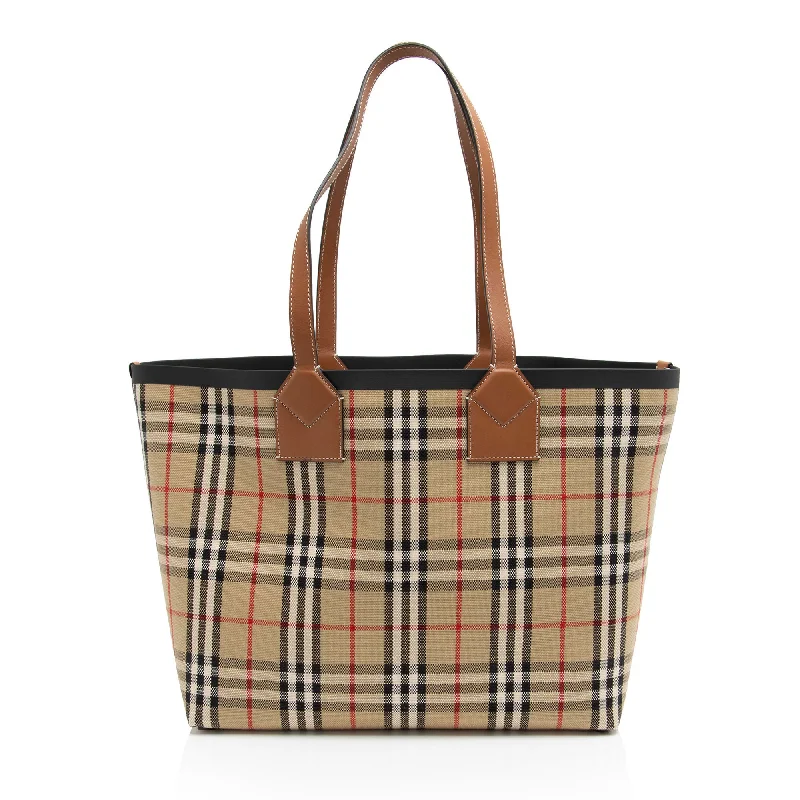 Burberry Vintage Check London Large Tote (SHF-SiUoMQ)