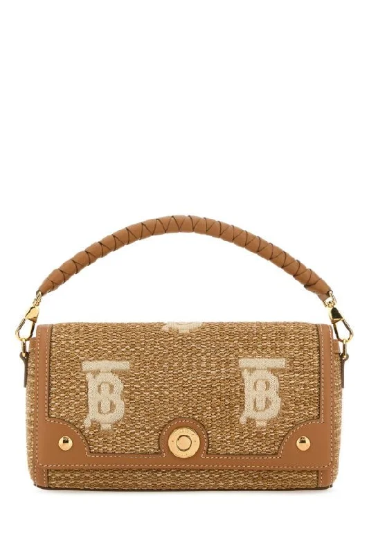 Burberry Woman Camel Raffia Handbag