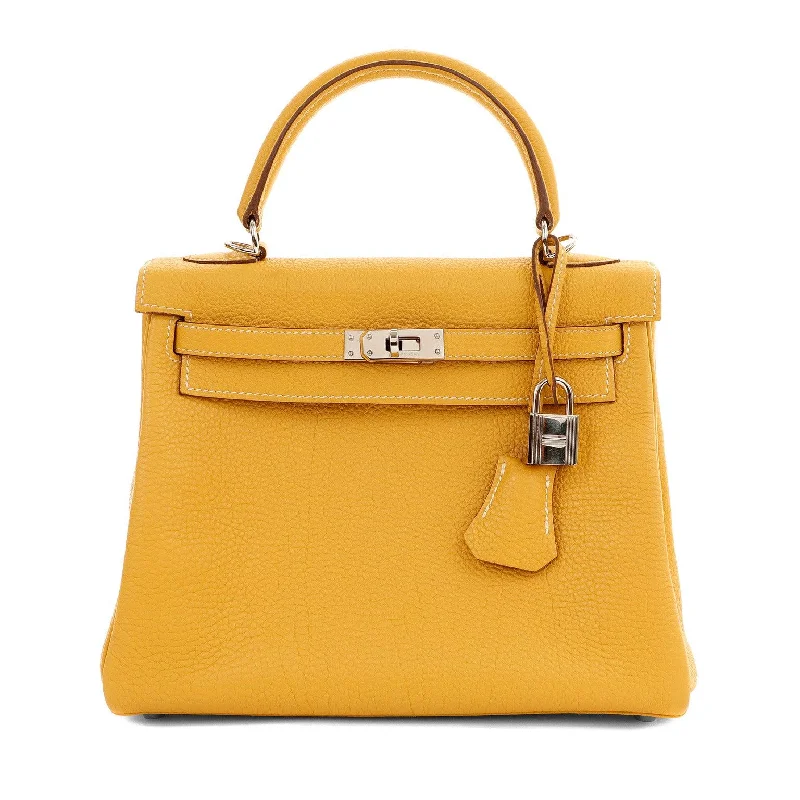 Hermes 25cm Kelly Moutard Togo w/ Palladium Hardware