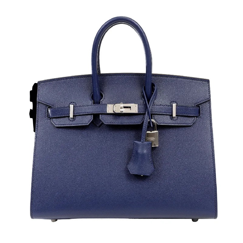 Hermès 25cm Navy Blue Epsom Sellier Birkin w/ Palladium Hardware