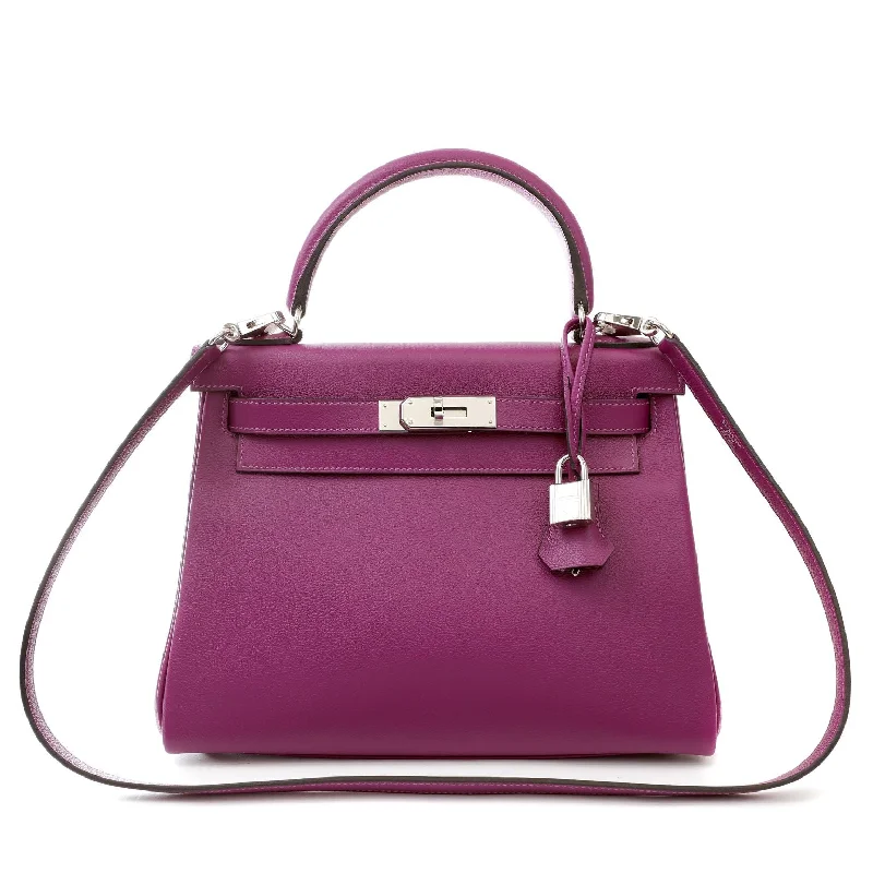 Hermes 28cm Anemone Evercolor Kelly w/ Palladium Hardware