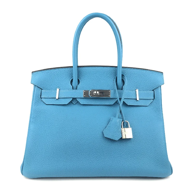 Hermes 30 cm Turquoise Togo Birkin with Palladium