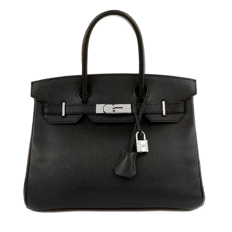 Hermes 30cm Black Epsom Birkin w/ Palladium Hardware