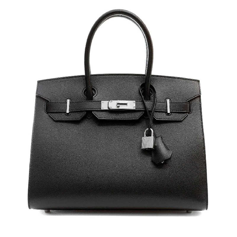 Hermes 30cm Black Madame Sellier- Sellier Birkin w/ Palladium Hardware