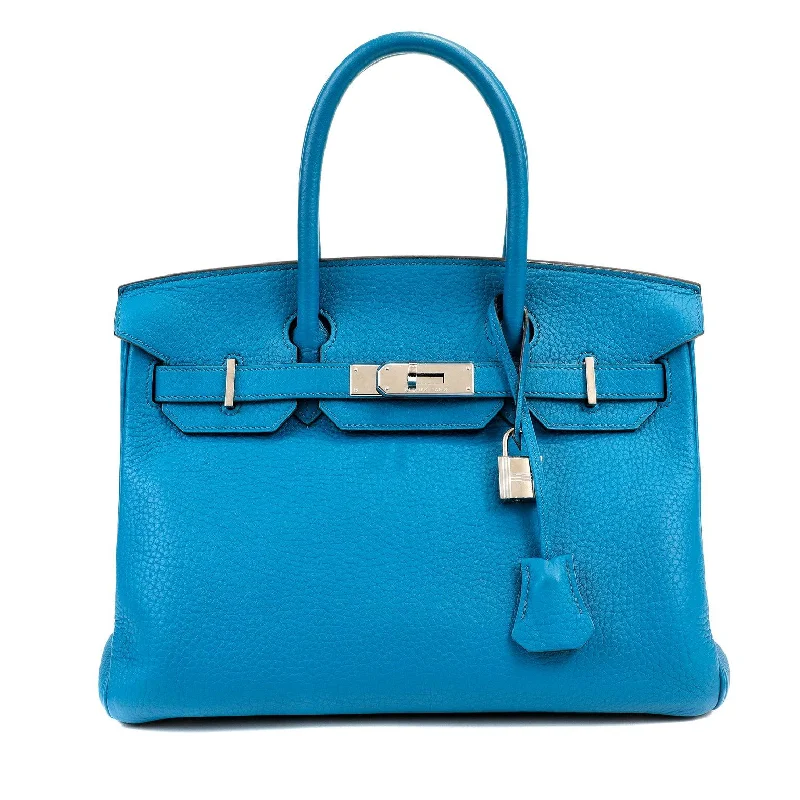 Hermès 30cm Blue Izmir Togo 118  Box Q w/ Palladium Hardware