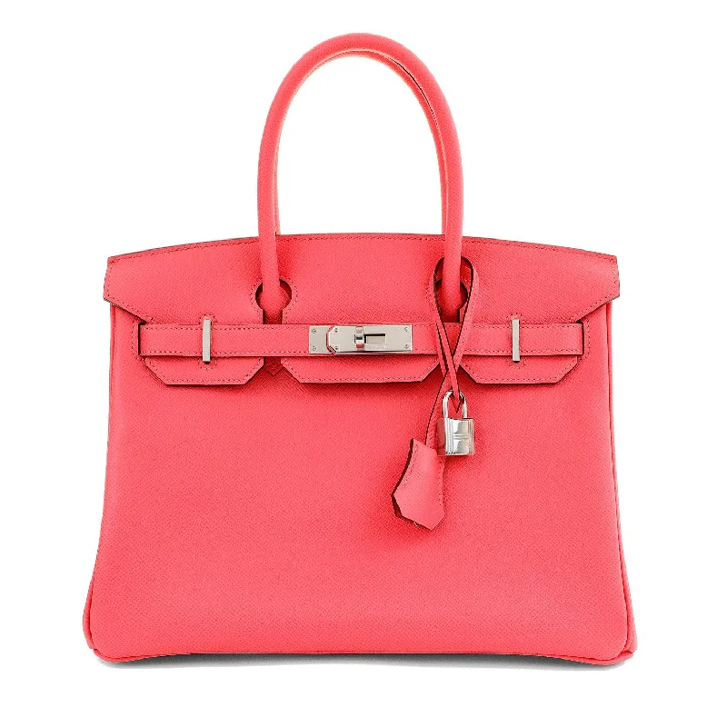 Hermes 30cm Rose Lipstick Epsom Birkin w/ Palladium Hardware