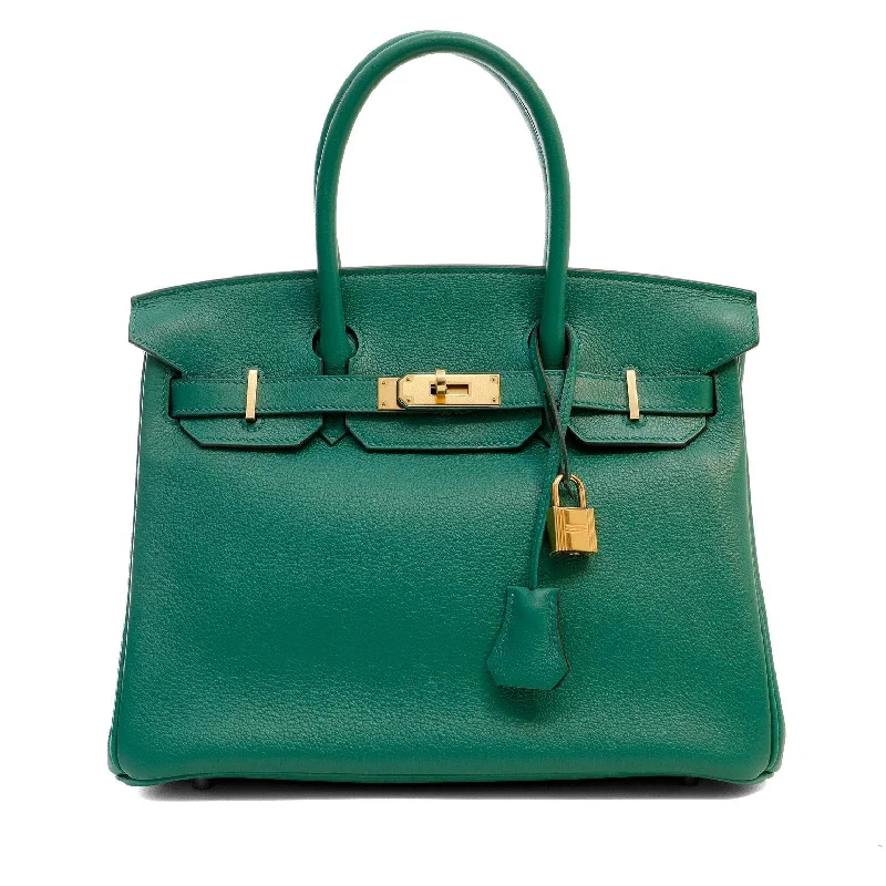 Hermes 30cm Vert Vertigo Evergrain Birkin w/ Gold Hardware