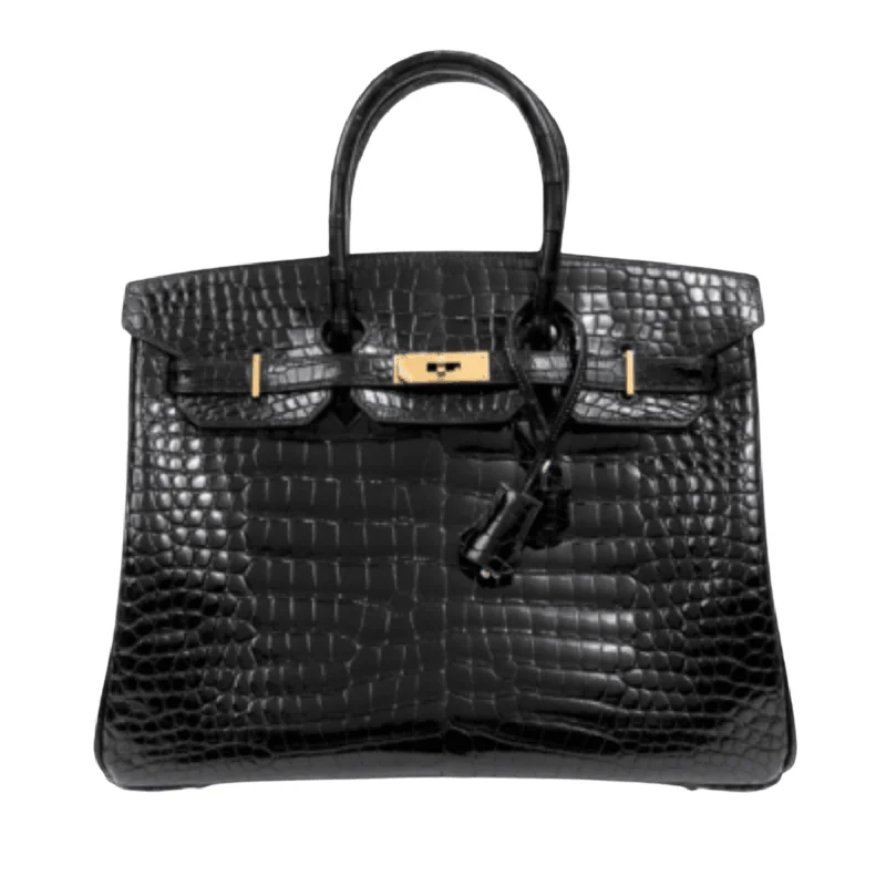 Hermès  Black  Crocodile 35cm Birkin with Gold Hardware