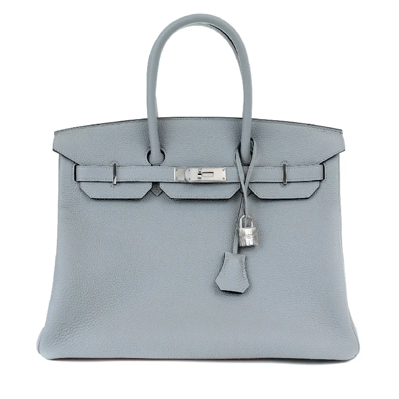 Hermes 35cm Gris Asphalt Togo Birkin w/ Palladium