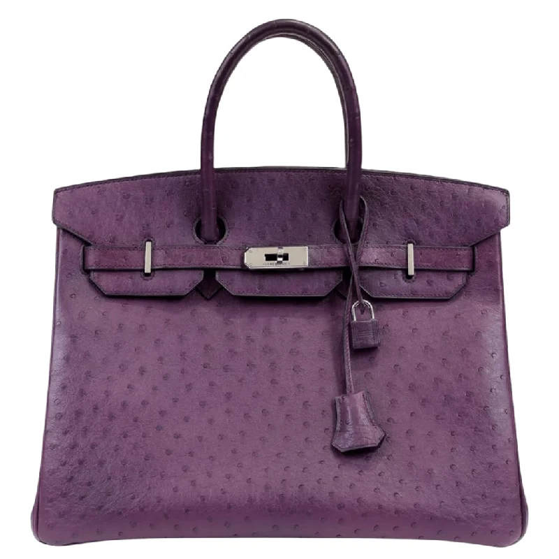 Hermes 35cm Violet Ostrich Birkin w/ Palladium Hardware