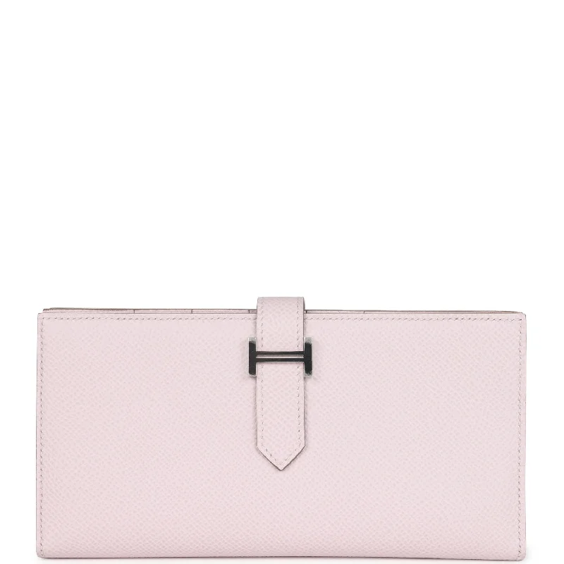 Hermes Bearn Gusset Long Wallet Mauve Pale Epsom Palladium Hardware