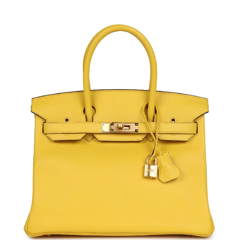 Hermes Birkin 30 Jaune de Naples Taurillon Novillo Rose Gold Hardware